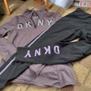 DKNY Black and Purple Women's Pants